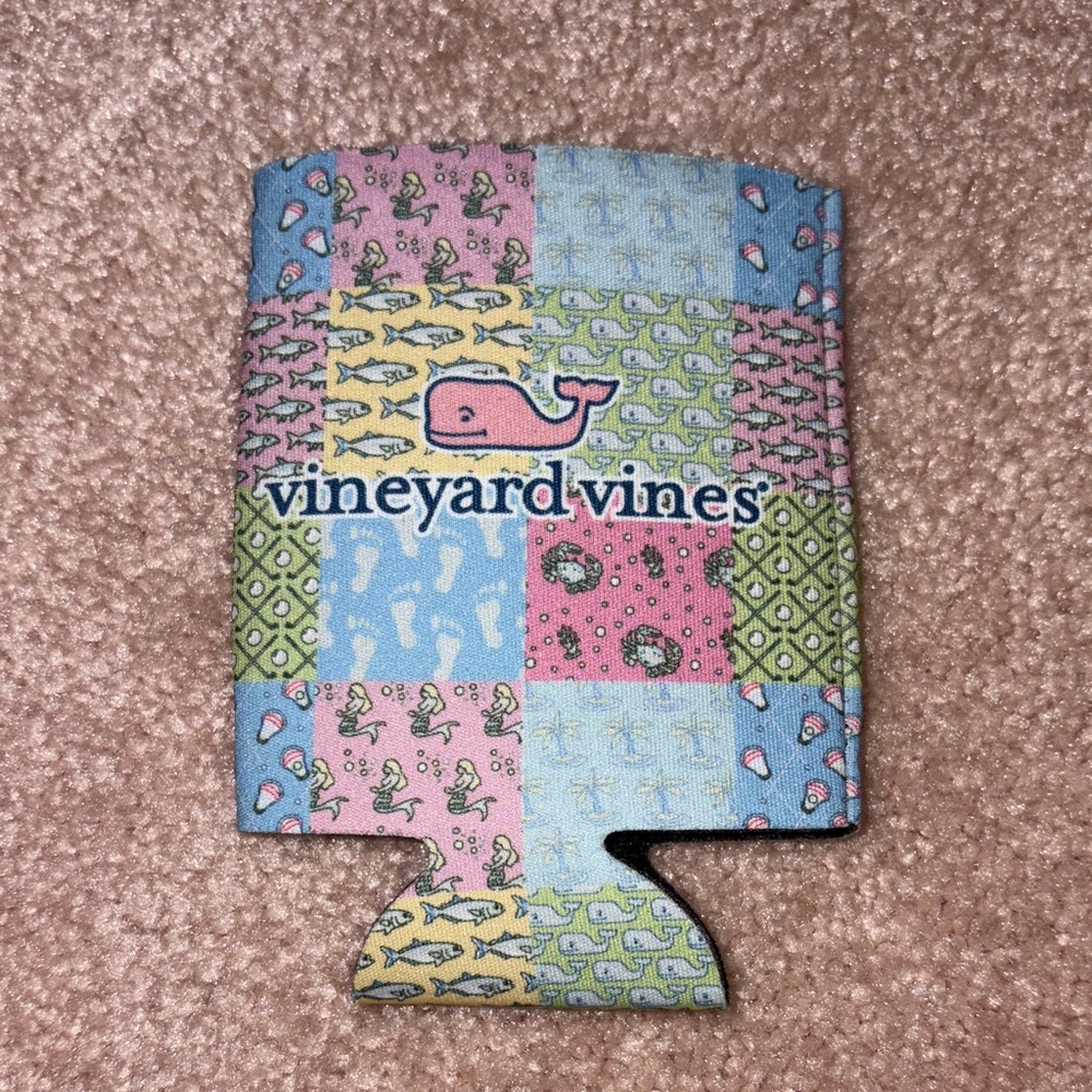 Vineyard Vines Multicolor Patchwork Can Holder